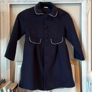 Girls navy blue dress coat